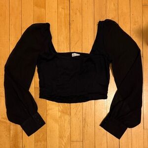 Urban Outfitters Black Crop Long Sleeve